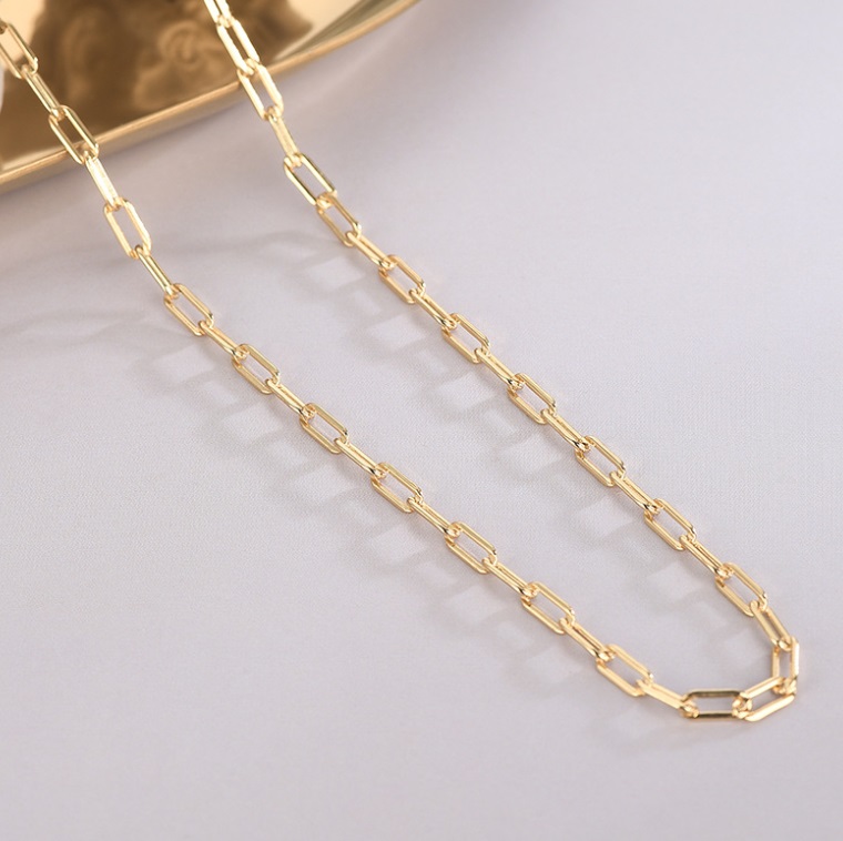 925 Sterling Silver Paper Clip Chain Necklace